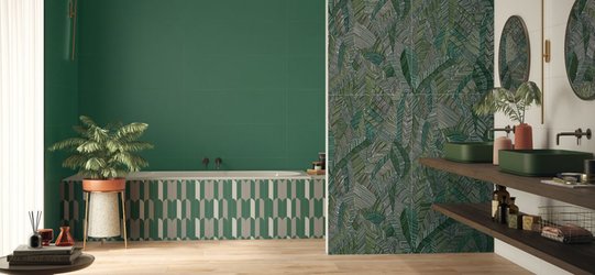Zelená koupelna se sérií DECO ART a BRUSH