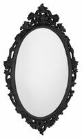 DESNA oválné zrcadlo ve vyřezávaném rámu, 80x100cm, černá | Více - 