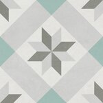 Dekorovaná dlažba Maorí black s geometrickým vzorem a v barvě modrá bílá a šedá - Dekorovaná dlažba Classics