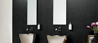 Černé velkoformátové obklady Experience 0.3 v koupelně