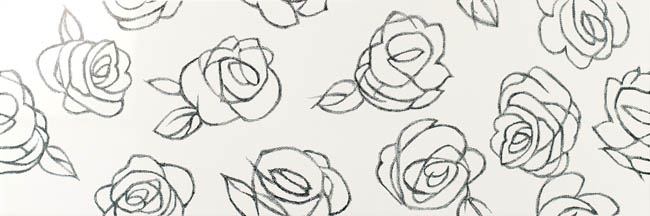 obklad bianco lucido Rett.inserto rose 30/90 - Obklady a dlažby
