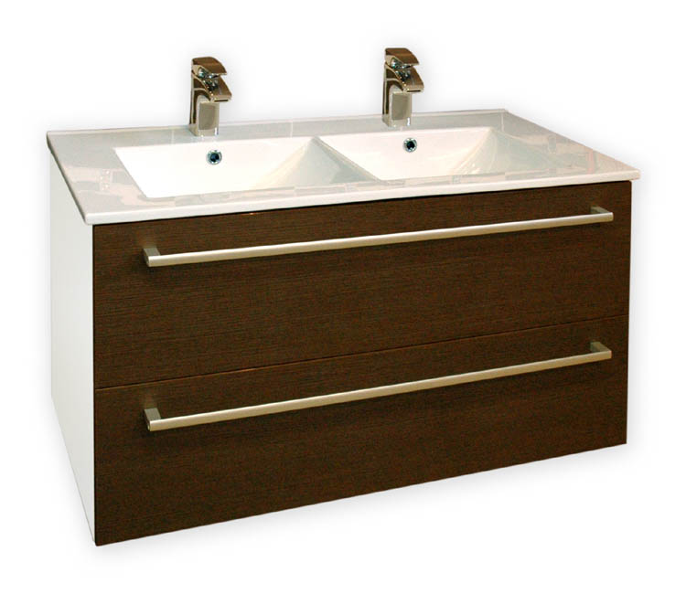 ALAMO WENGE MB5.3 skříňka s dvojumyvadlem 100cm woodline mocca - Koupelnový nábytek