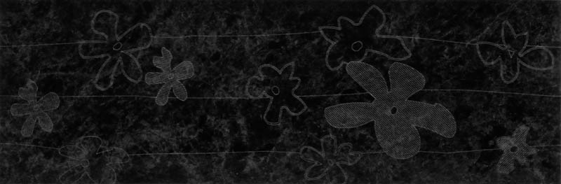 dlažba nero lappato inserto fiori 30x90 I.j. - Obklady a dlažby