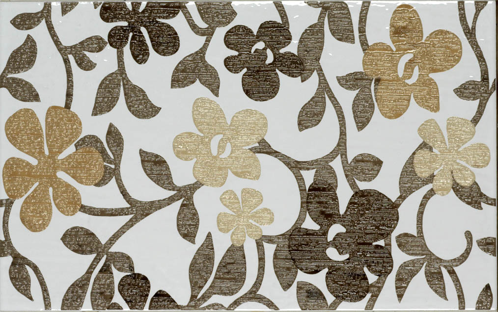 memory marrone inserto fiori 25/40 - Obklady a dlažby