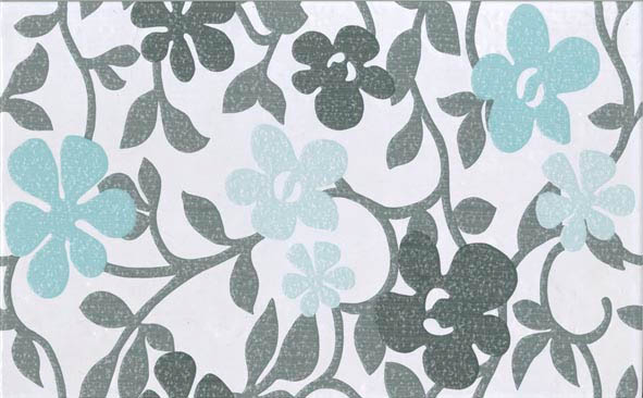 memory grigio/azzurro 25/40 inserto fiori - Obklady a dlažby