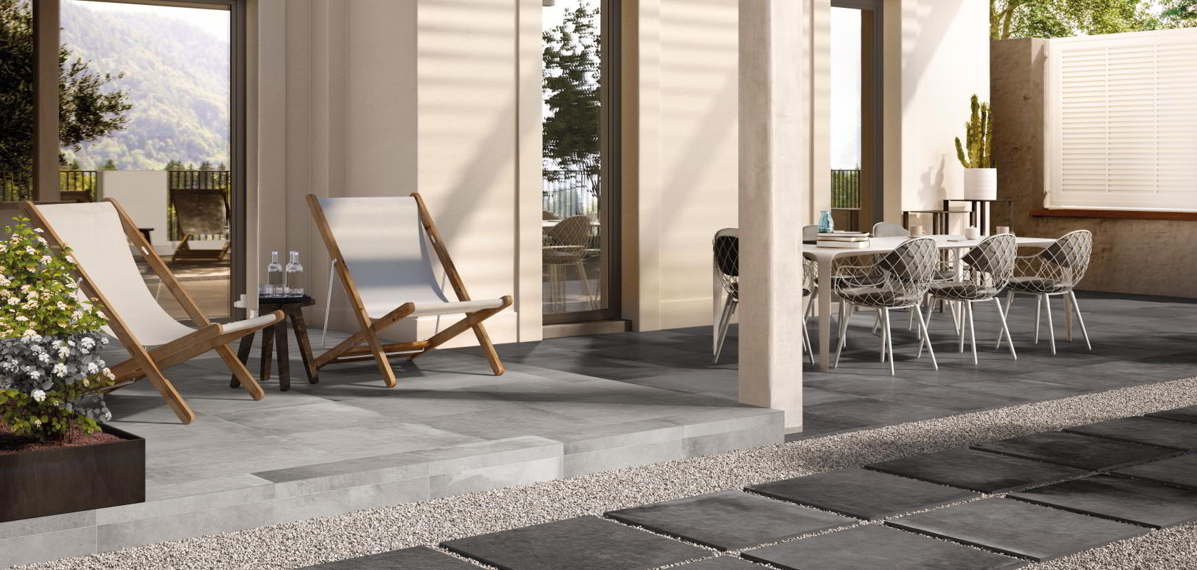 venkovní dlažba imitující beton