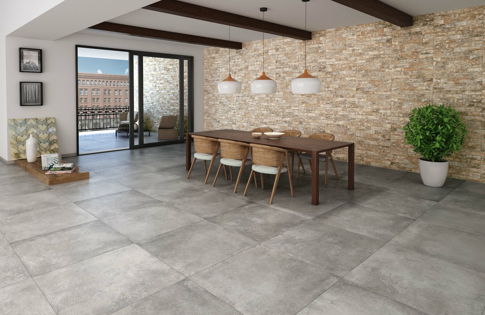 moderní imitace betonu dovnitř i ven