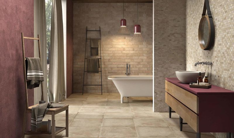 Obklad a dlažba do koupelny Cotto Med imituje ručně vyráběné cihlové podlahy. | Obklady a dlažby do koupelny v cotto designu