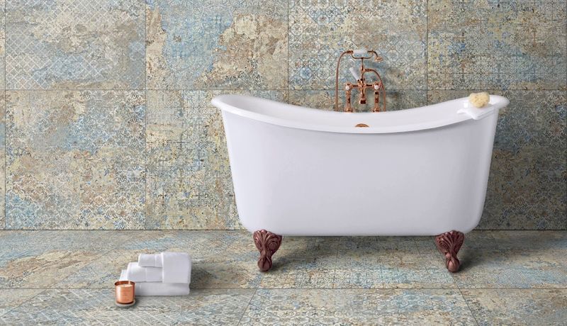 Koupelnový obklad a dlažba Carpet v designu belgického koberce. | pokračování dekorované 4
