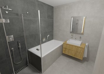 Koupelna v imitaci betonu GLOCAL