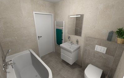Béžová koupelna se sérií HAIKU