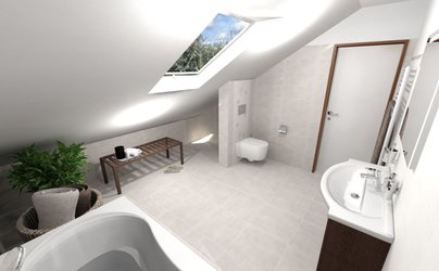 Podkrovní koupelna CLAY