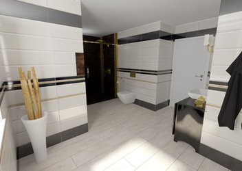 Luxusní koupelna s obkladem Solid Gold