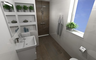 Moderní koupelna se sérií WHITE GLOSSY a IONIC