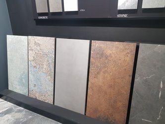 Výstava Cersaie 2021 - 2cm dažby Carpet + Corten + DStone + Brave