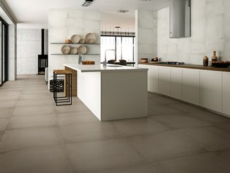 Kuchyně v imitaci betonu v kombinaci Montreal Taupe+ Blanco