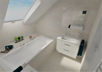 Malá podkrovní koupelna se sérií ARK (ivory)