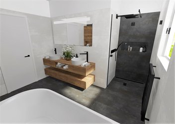 Koupelna se sérií v dekoru kovu CROSSOVER (white/dark)