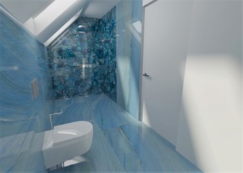 Podkrovní koupelna se sérií WANDEERLUST (azul puro/agata blu)