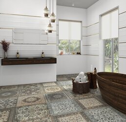 Krásné dlažby Kilim nain natural v koupelně