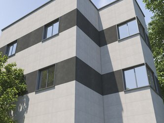 Dlažba na fásádě v krásném šedém provedení ze série Concept