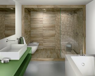 Koupelna v imitaci dřeva NATURA