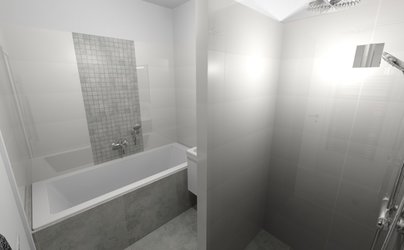 Bílá koupelna s obklady White Glossy
