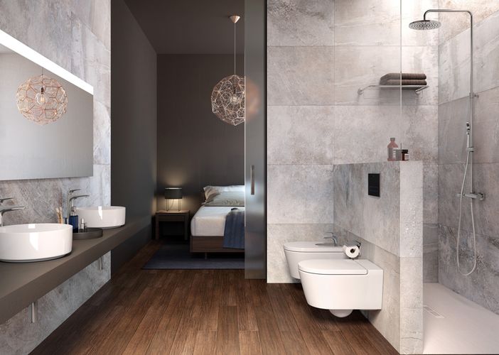 Sprcha od výrobce Roca (na fotografii vpravo) tvoří dokonalou harmonii se zbytkem koupelny. | výběr 5