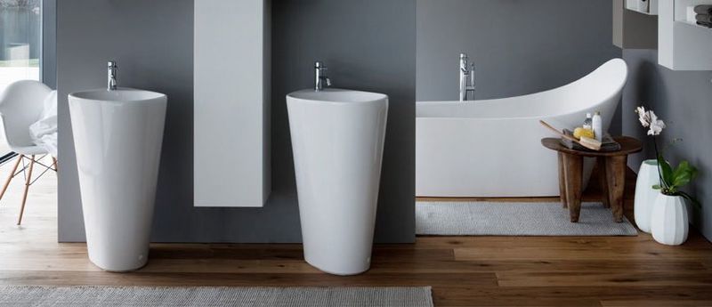 Designová umyvadla do prostoru z koupelnové kolekce Palomba.
