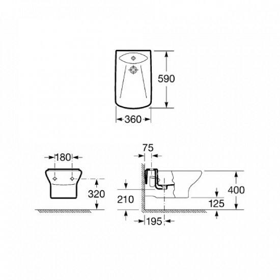 Závěsný bidet - Roca Sidney 7357385000