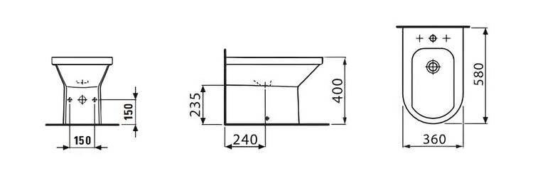 Stojící bidet - Laufen Living 3243.1 wondergliss