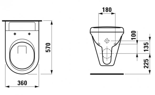 Závěsné WC s úpravou wondergliss - Laufen Vienna  2158.0(ch200)