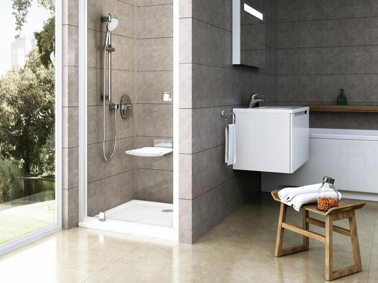 Čtvercová sprchová vanička z litého mramoru 80 cm – Ravak Perseus Pro XA034401010