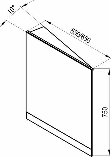 Zrcadlo 650 mm P, tmavý ořech - Ravak