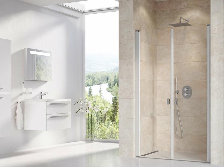 Sprchové dveře 90 cm satin + transparent - Ravak CSDL2