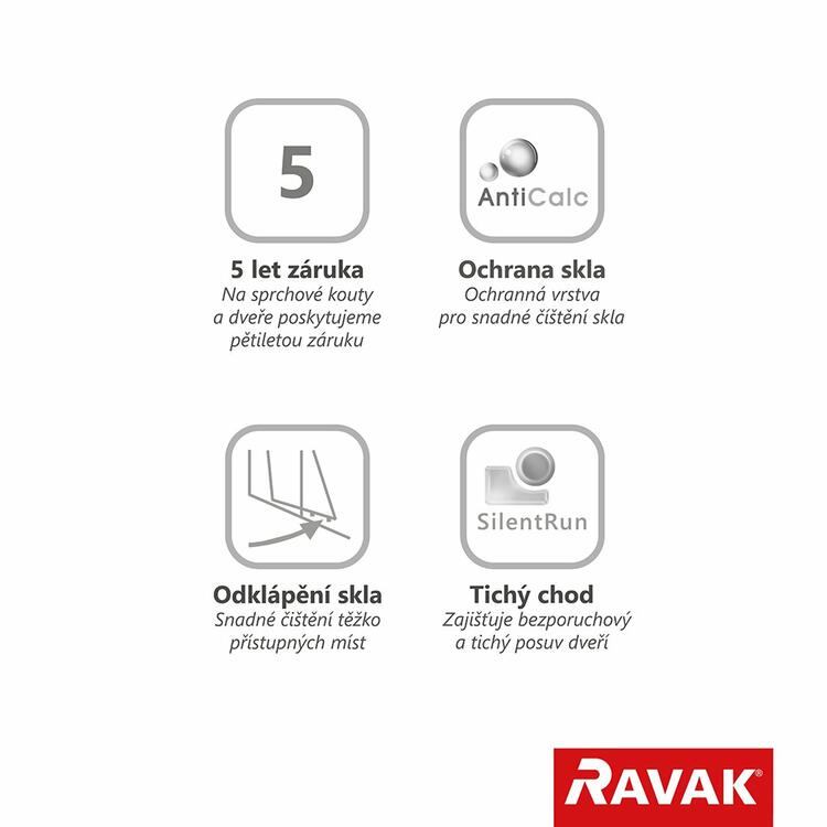 Sprchový kout čtvrtkruhový 80 cm satin/transparent – Ravak BLCP4 3B240U40Z1