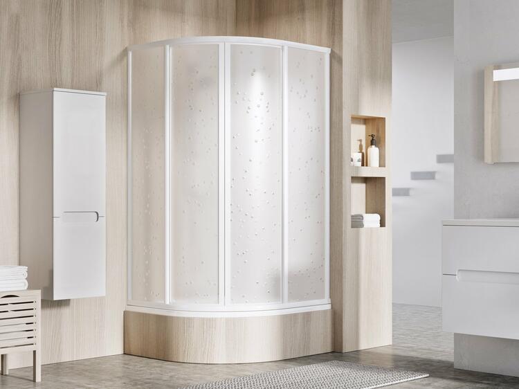 Sprchový kout čtvrtkruhový 90 cm bílá + pearl - Ravak SKCP4