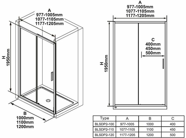Sprchové dveře 110 cm černá/transparent – Ravak BLSDP2 X0PMD0300Z1