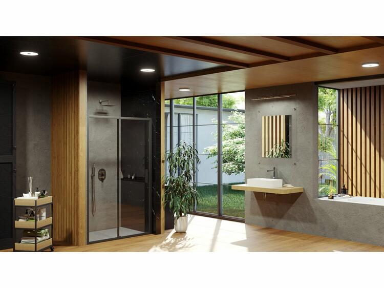 Sprchové dveře 120 cm černá + transparent - Ravak BLSDP2