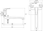 Umyvadlová/vanová nástěnná páková baterie chrom s přepínačem - Ravak Rosa RS 051.00/150