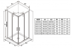 Kombinovatelný sprchový kout čtvercový/obdélníkový 80 cm lesk + transparent - Ravak BLSRV2K