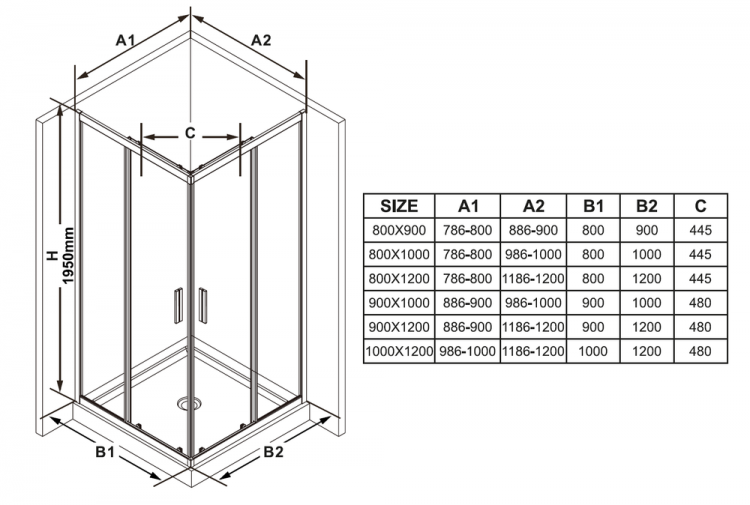 Kombinovatelný sprchový kout čtvercový/obdélníkový 120 cm lesk + transparent - Ravak BLSRV2K