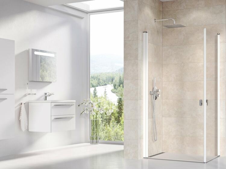 Sprchové dveře 80 cm bílá + transparent - Ravak CRV1