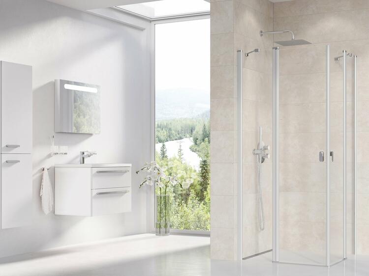 Sprchové dveře 80 cm satin + transparent - Ravak CRV2