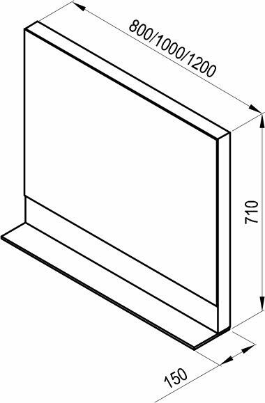 Zrcadlo s poličkou 1000 mm, bílá - Ravak Formy