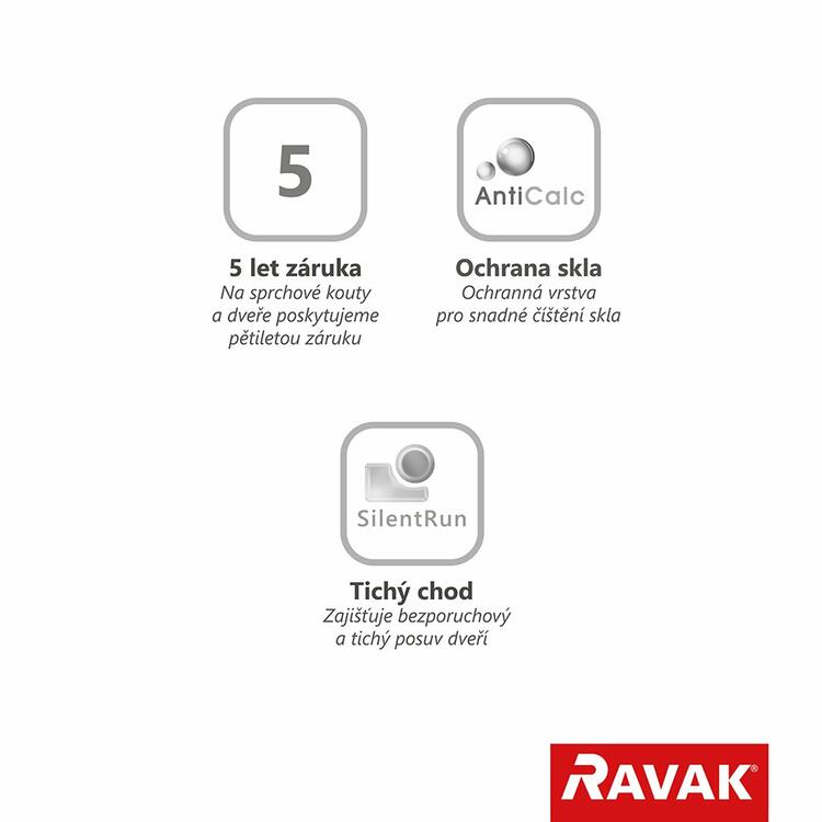 Sprchové dveře 90 cm chrom/transparent – Ravak BLDZ2 X01H70C00Z1