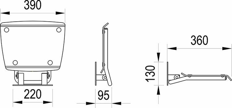 Sedátko do sprchy - Ravak Ovo-B II-Clear/Black