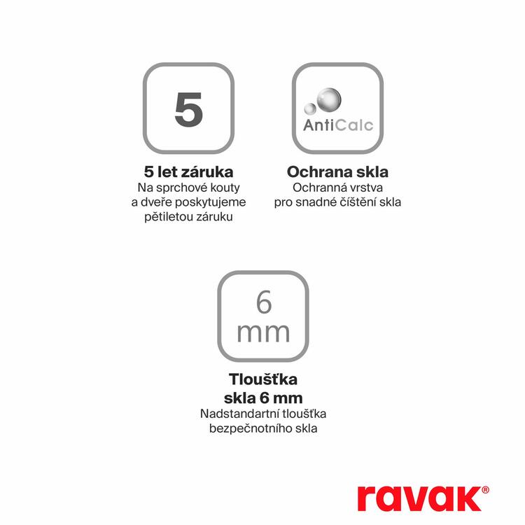 Pevná stěna ke sprchovému koutu 90 cm satin + transparent - Ravak BLPS