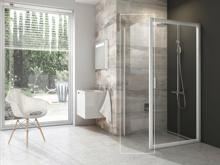 Pevná stěna ke sprchovému koutu 100 cm bílá + transparent - Ravak BLPS