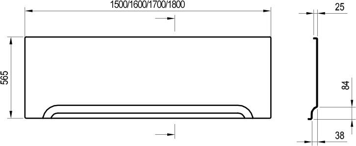 Čelní panel k vaně o délce 170 cm - Ravak Classic/Vanda II/ Formy 01/obdélníkové 10°/Campanula II